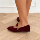 Bordeaux Suede Isra Ballerina
