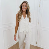 Beige Linen Gilet