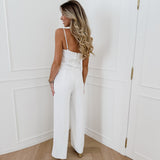 White Eloise Fully Lined BELT LOOPS Trouser