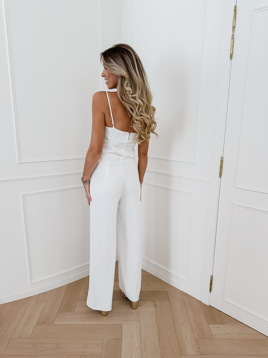 White Eloise Fully Lined BELT LOOPS Trouser