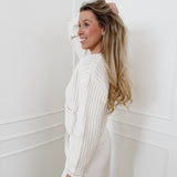 Cream Golden Button Cardigan