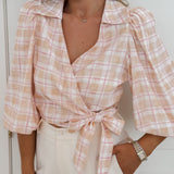 Soft Orange Elianne Cache Coeur Blouse