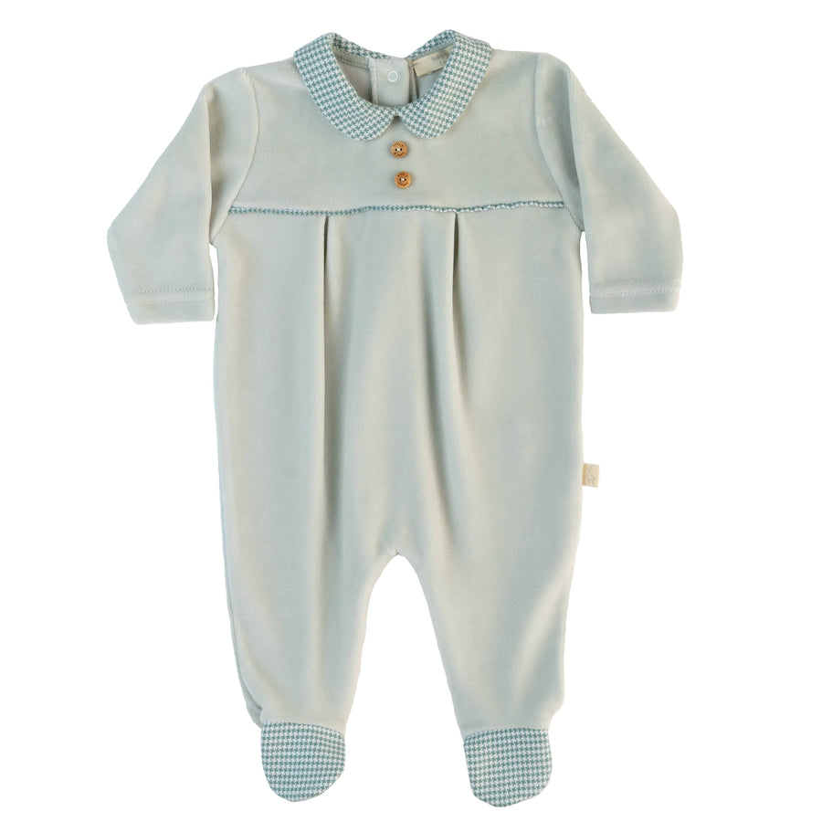 BABY - Mint Pied De Poule Detail Bodysuit