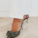Green Bow Sabrine Heels