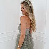 Green Fee Tule Dress