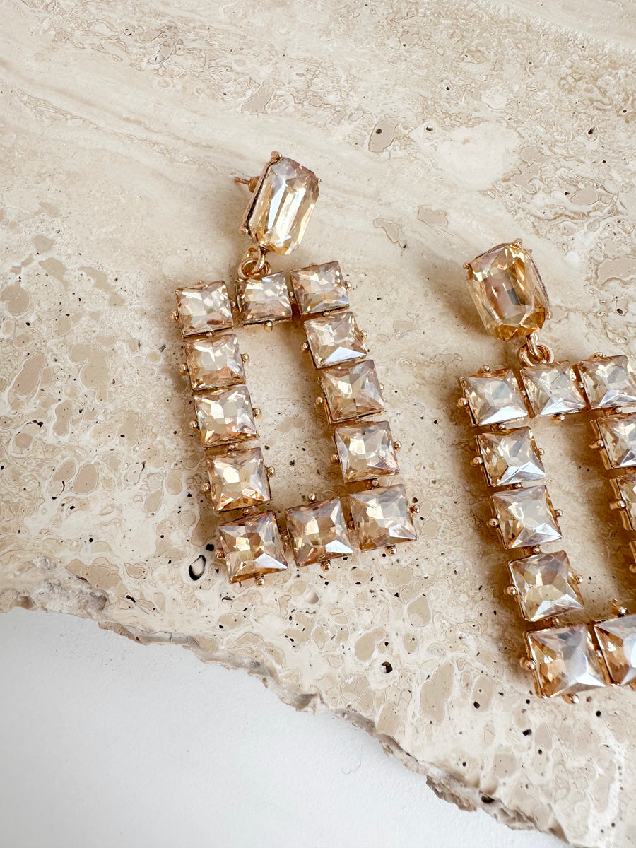 Champagne Big Diamond Earring