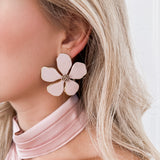 Mauve Big Flower Earrings
