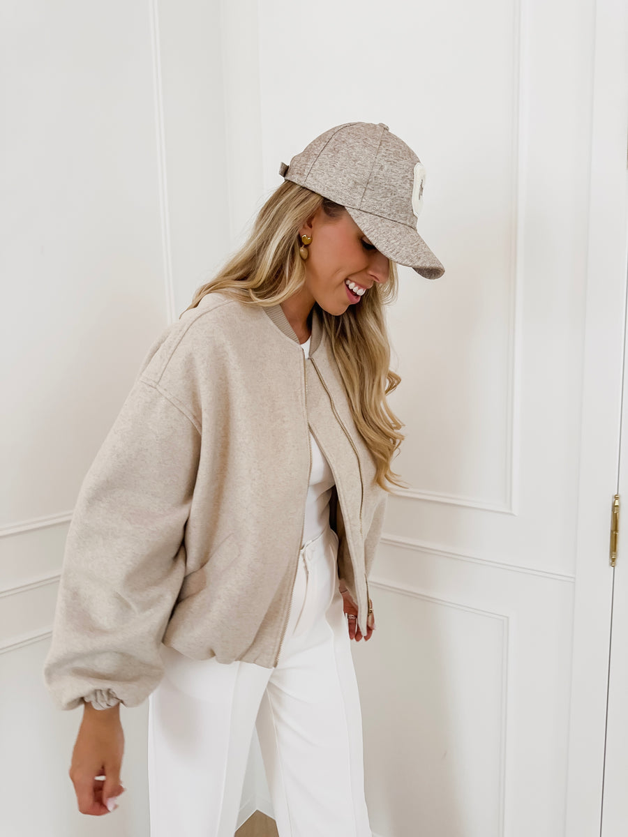 Beige Kika Bomber Jacket