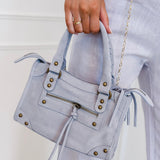 Light Blue Suede Sarah Bag