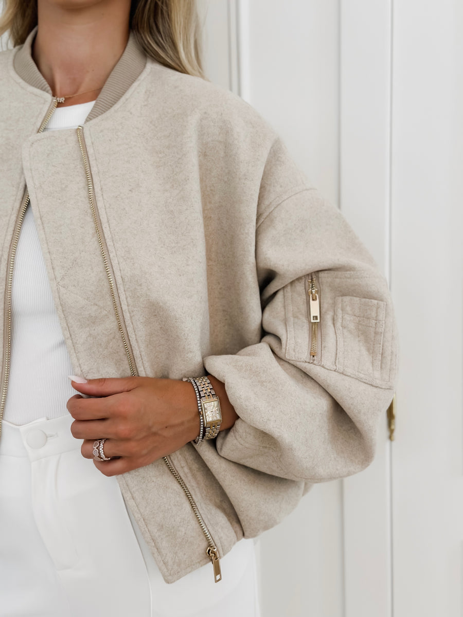 Beige Kika Bomber Jacket