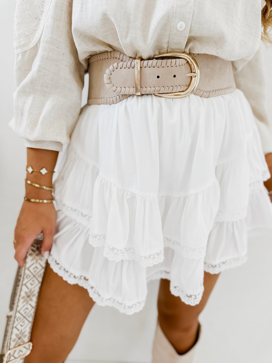 White Layer Lace Skirt