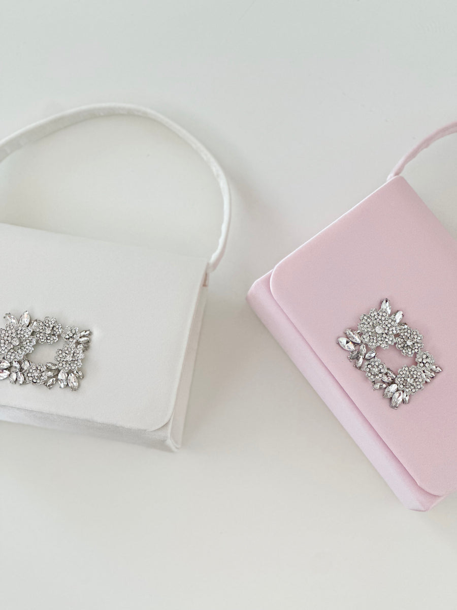 Ivory Satin Diamond Bag