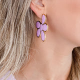 Lila Golden Detailled Earrings