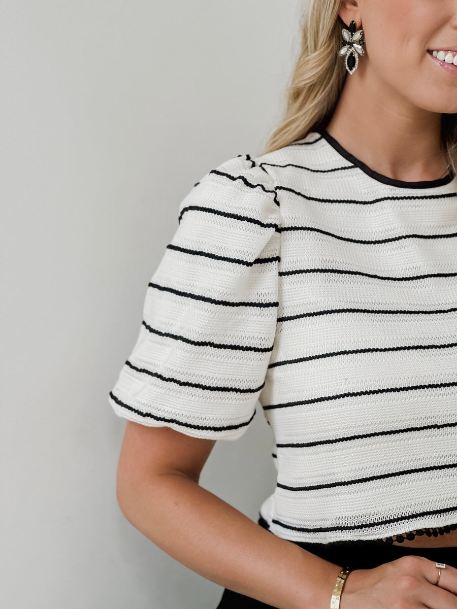 Crème - Black Striped Elli Top