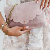 Pink Suede Madeleine Bag