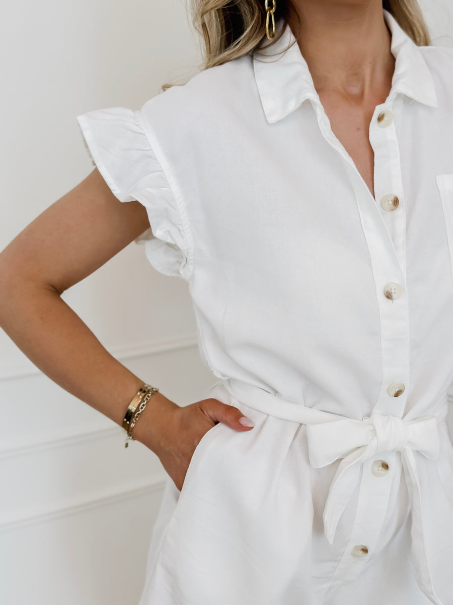 White Frill Playsuit