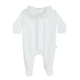 BABY - White Velvet Lace Detail Bodysuit