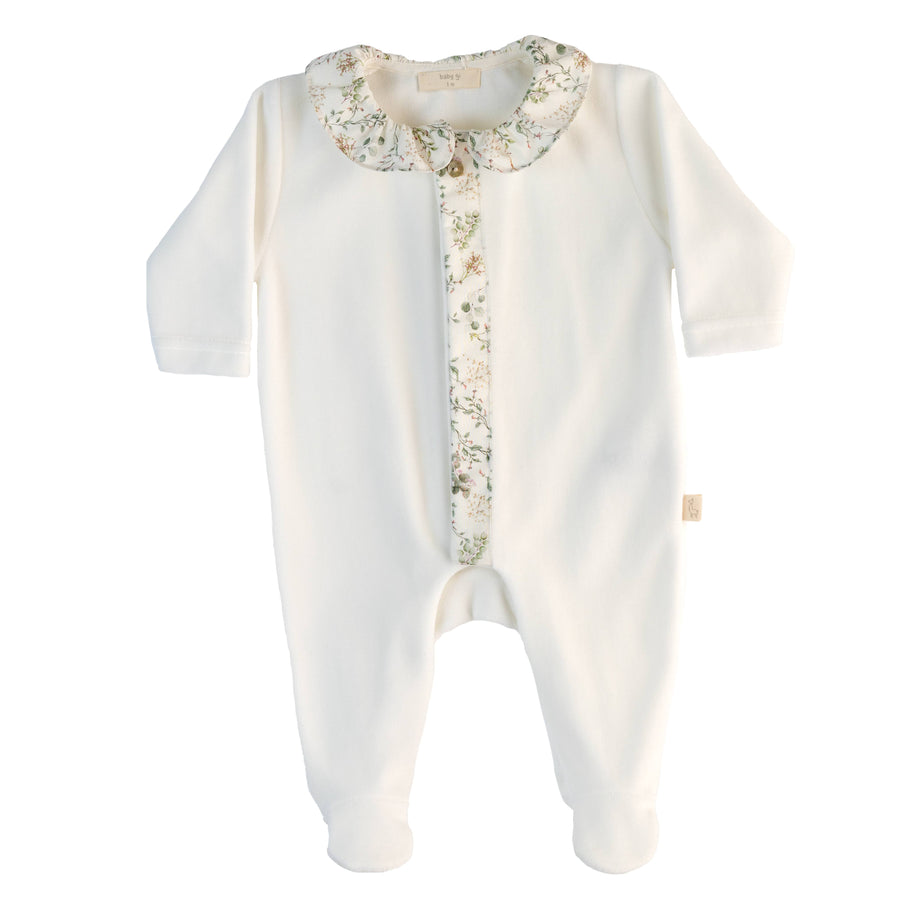BABY - White Frill Collar Blossom Detail Bodysuit