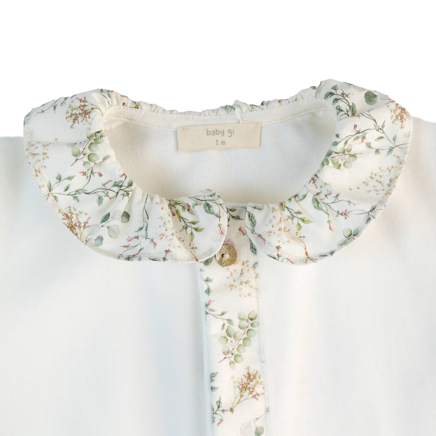 BABY - White Frill Collar Blossom Detail Bodysuit