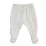 BABY - White Pink Detail Bow Two Piece Set
