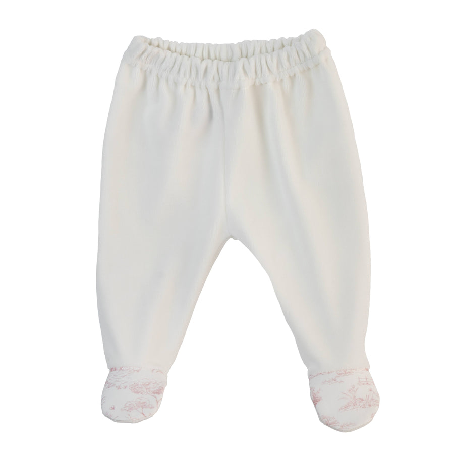 BABY - White Pink Detail Bow Two Piece Set