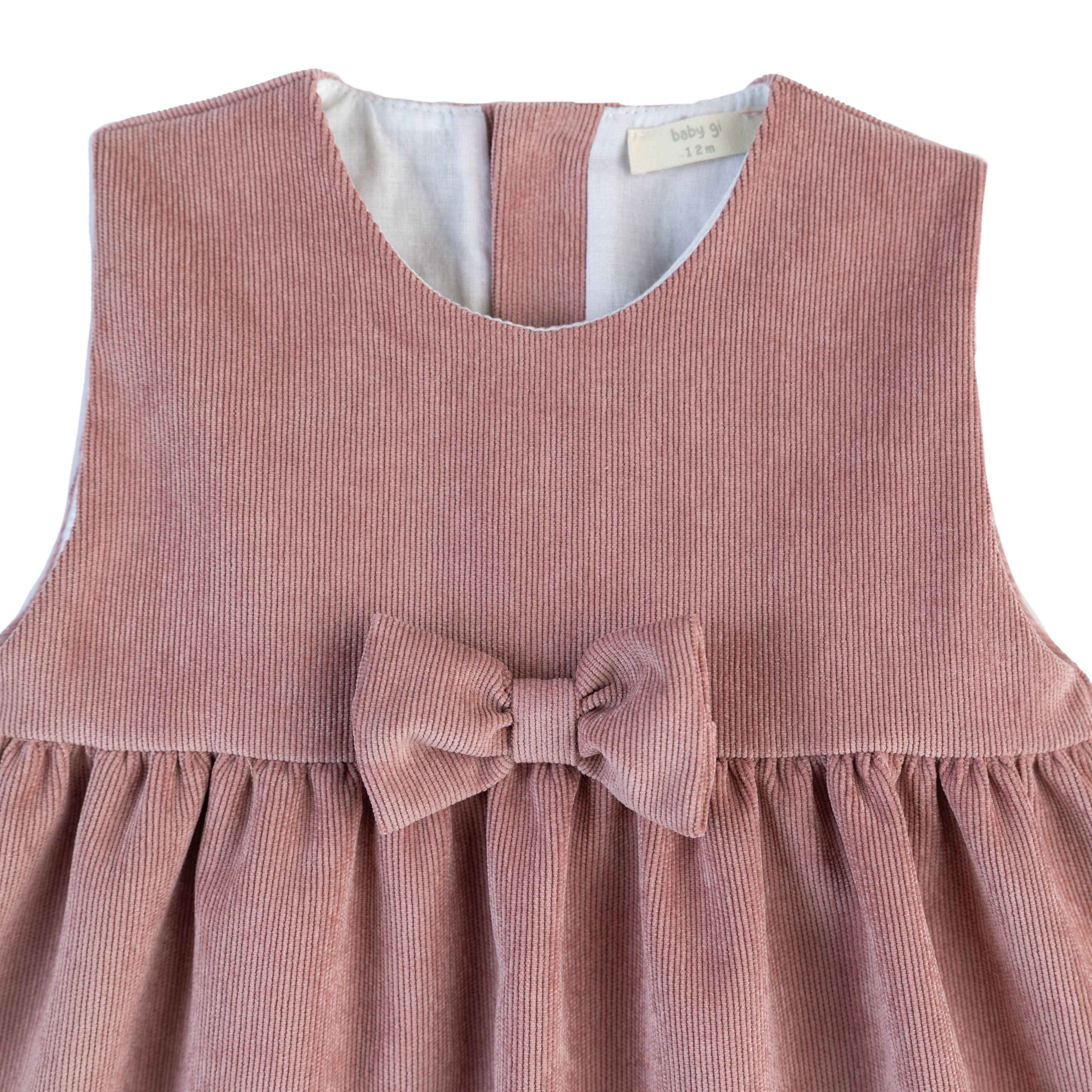 BABY - Old Pink Ribbel Bow Dress