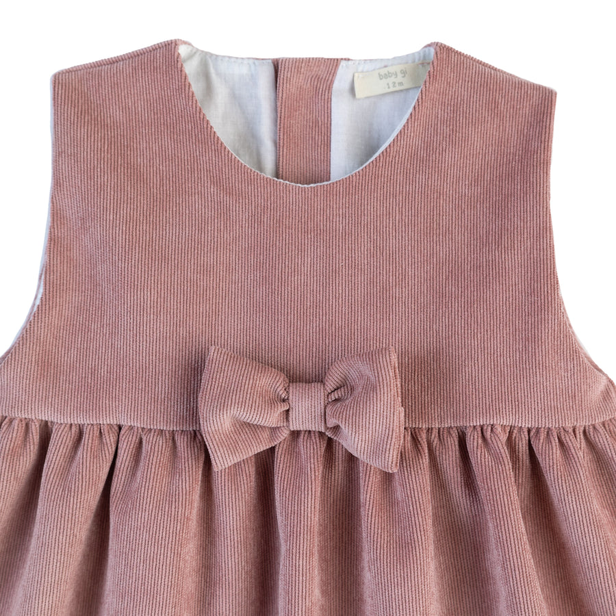 BABY - Old Pink Ribbel Bow Dress