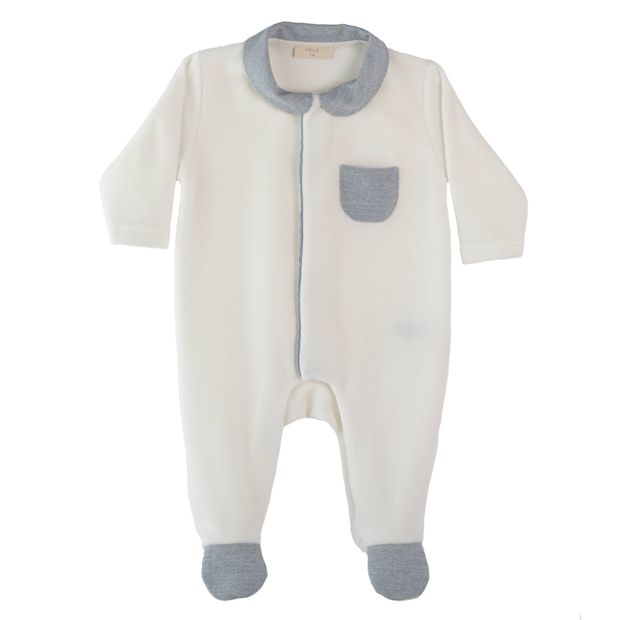 BABY - Ivory Blue Detail Pocket