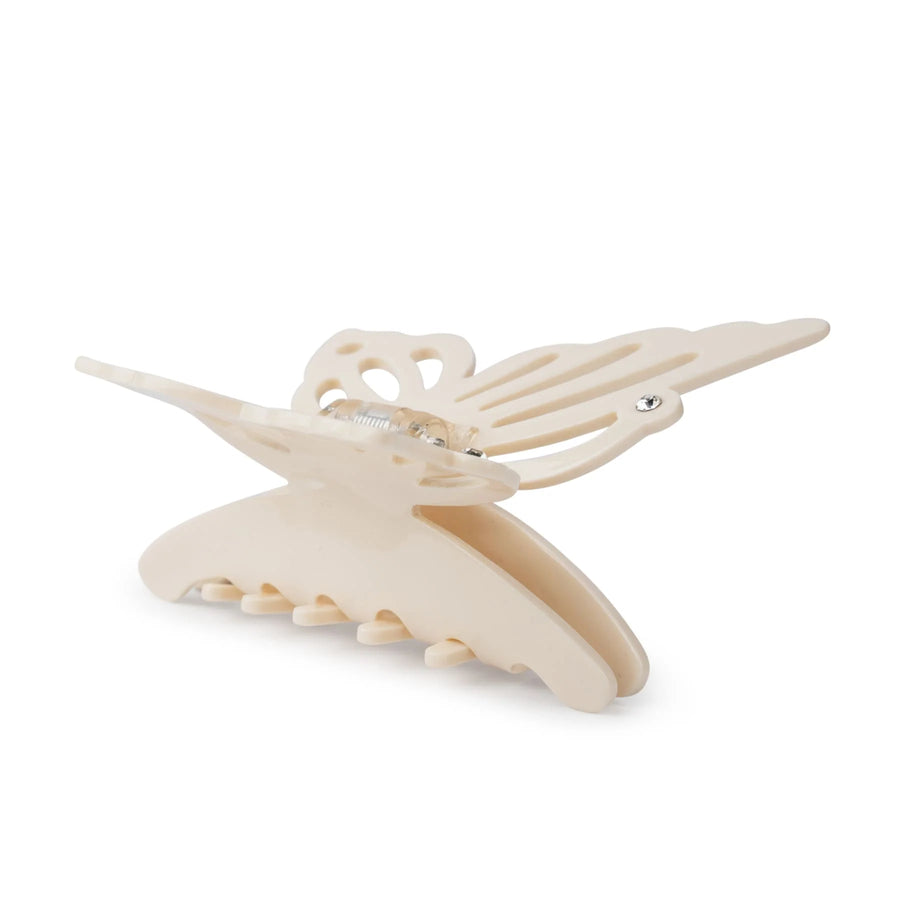 Big Off White Butterfly Crystal Hairclip
