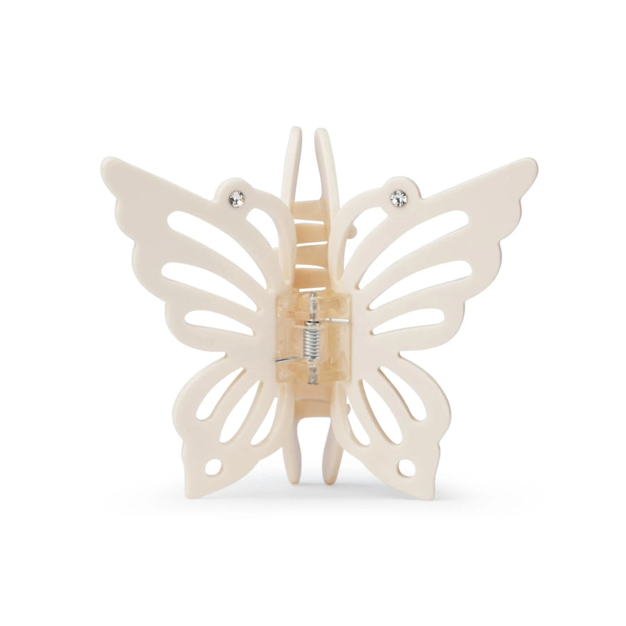 Big Off White Butterfly Crystal Hairclip