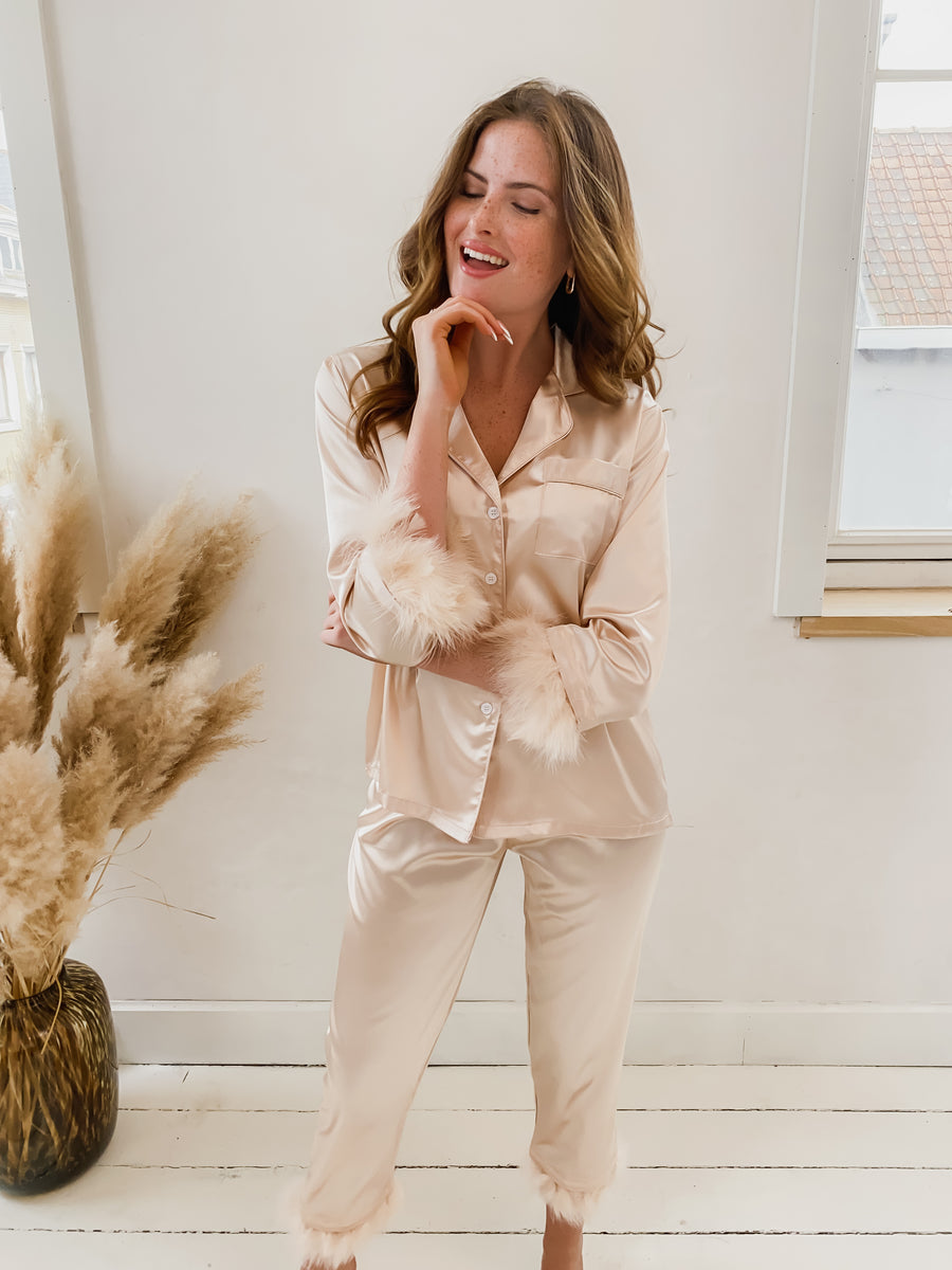 Champagne Feather Pyjama Set