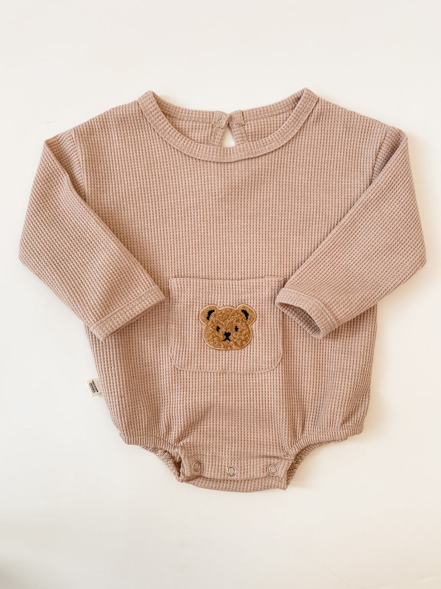 BABY - Camel Soft Teddy Bear Romper (Long Sleeve)