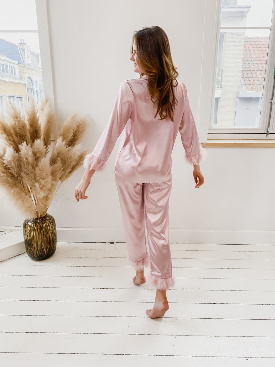 Pink Feather Pyjama Set