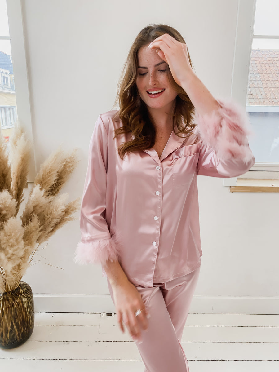 Pink Feather Pyjama Set