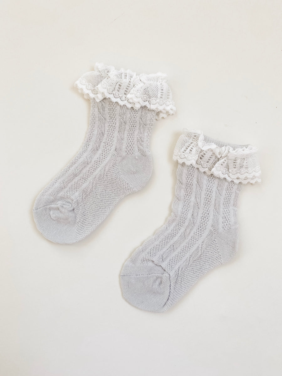BABY - Soft Lace Socks Grey
