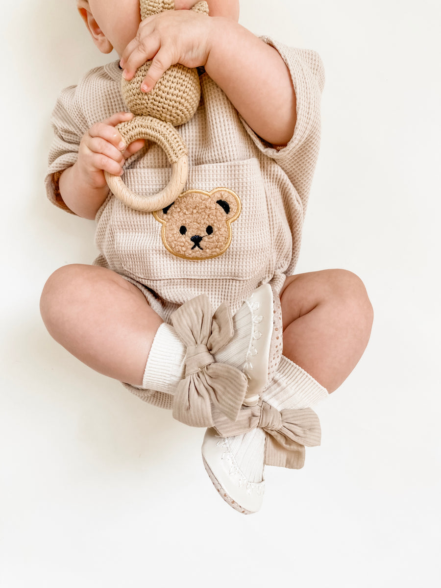 BABY - Soft Teddy Bear Romper Beige